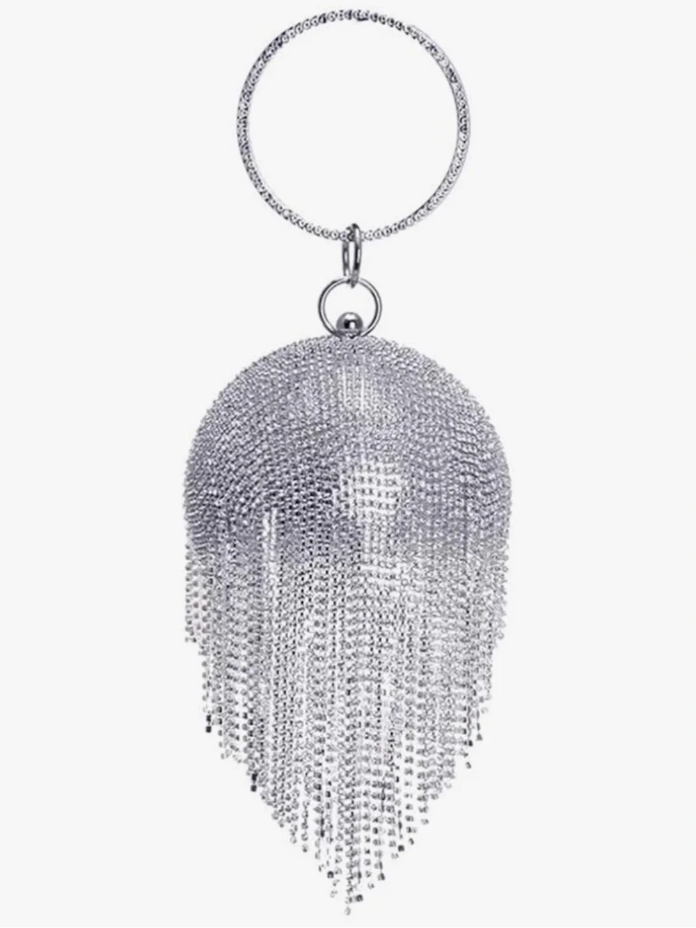 NWT Sparkling Bling Swarovski Crystal Rhinestone Round Ball Purse Tassels
